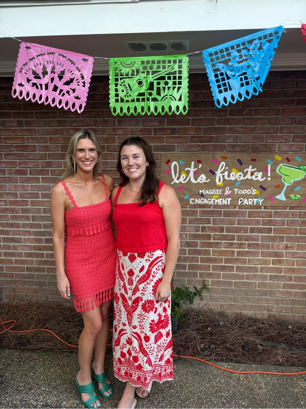 SAYLOR Crochet Mini Dress in Bright Coral